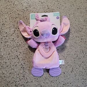 Disney Baby Angel Lilo Stitch Sensory Blanky Lovey Crinkle 13" X 10" Plush Gift